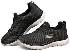 Lookbook Skechers Summits 休閒 防滑透氣 低筒 跑步鞋 女款 黑銀
