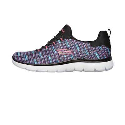 (W) Skechers Summits Low-Top Running Shoes Black/Purple