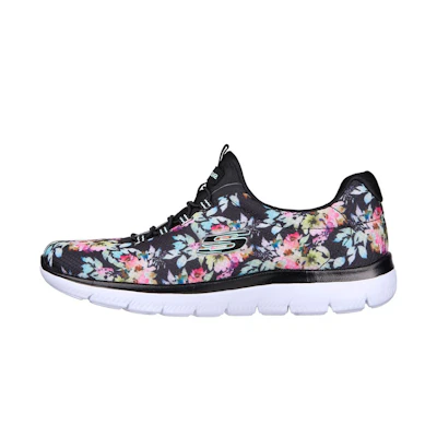 (W) Skechers Summits Low 'Black Multicolor Floral Print'