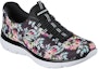 Lookbook (W) Skechers Summits Rendah 'Hitam Motif Bunga Pelbagai Warna' 149932-BKMT