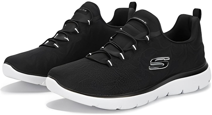(W) Skechers Wanita Summits Good Taste Sepatu Olahraga 149936-BKW Lookbook (W) Skechers Wanita Summits Good Taste Sepatu Olahraga 149936-BKW