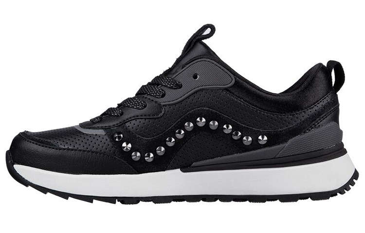 (Women) Skechers Sunny Street-Leatherette 'Black Grey' 155435-BKGY