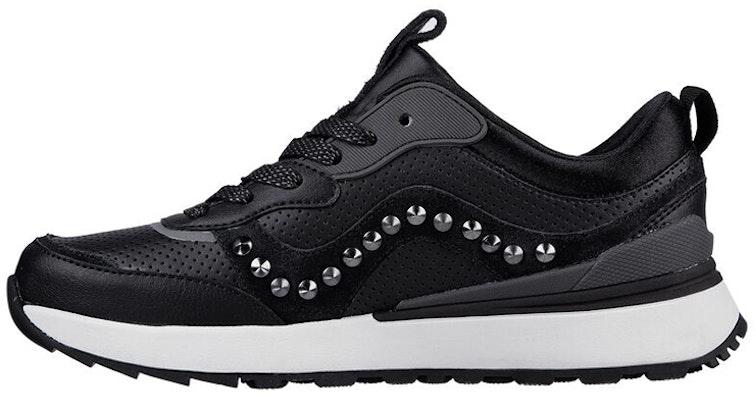 (Women) Skechers Sunny Street-Leatherette 'Black Grey' 155435-BKGY Buy (Women) Skechers Sunny Street-Leatherette 'Black Grey' 155435-BKGY
