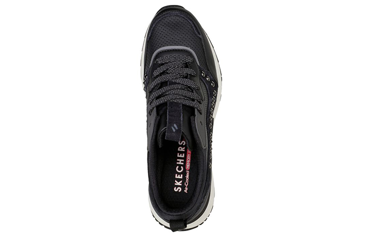 Shop (W) Skechers Sunny Street-Lederlook ''Zwart Grijs'' 155435-BKGY