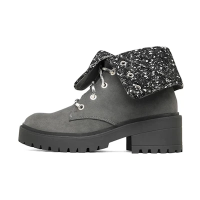 (W) Skechers Teen Spirit Knit Buzz Ankle Boot 'Black Charcoal'