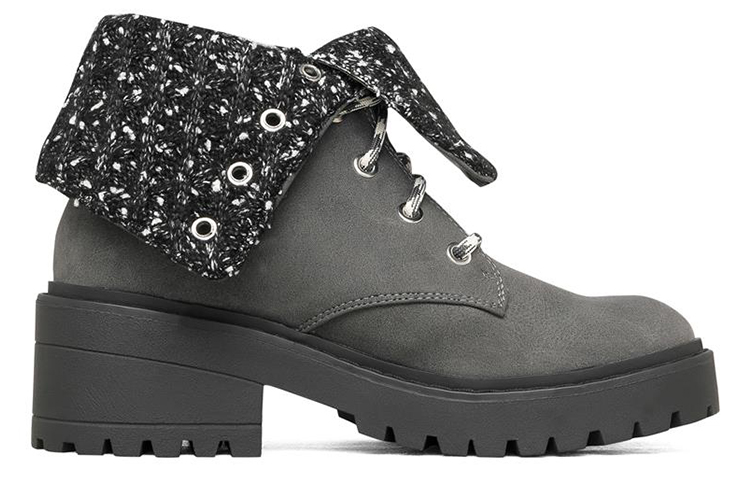 (W) Skechers Teen Spirit Knit Buzz Ankle Boot 'Black Charcoal' 圖 2