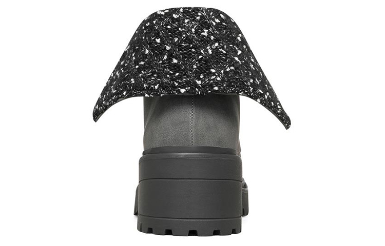 (W) Skechers Teen Spirit Knit Buzz Ankle Boot 'Black Charcoal' 圖 4