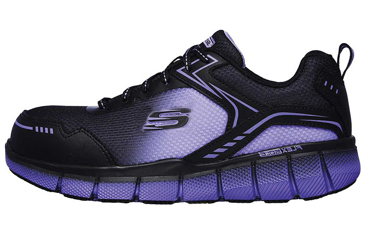 (Women) Skechers Telfin Arterios Alloy Toe 'Black Purple' 108009-BKPR