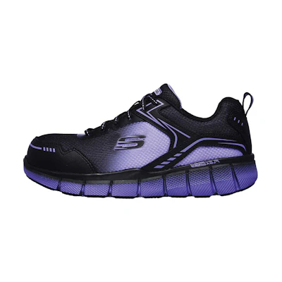 (W) Skechers Telfin Arterios Alloy Toe 'Black Purple'