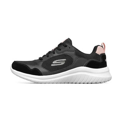 (W) Skechers Ultra Flex 2.0 Low-Top Running Shoes Black/Pink