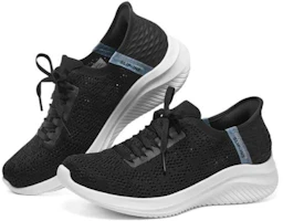 Lookbook Skechers Slip ins 閃穿鞋 減震耐磨 低筒 運動休閒鞋 女款 黑白