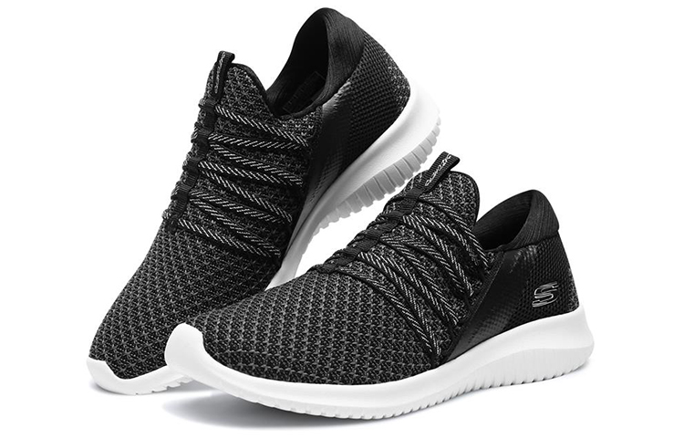 Order (W) スケッチャーズ ウルトラフレックス 黒白 (Sukecchaazu Urutorafurekkusu Kuro Shiro) 12849-BKW