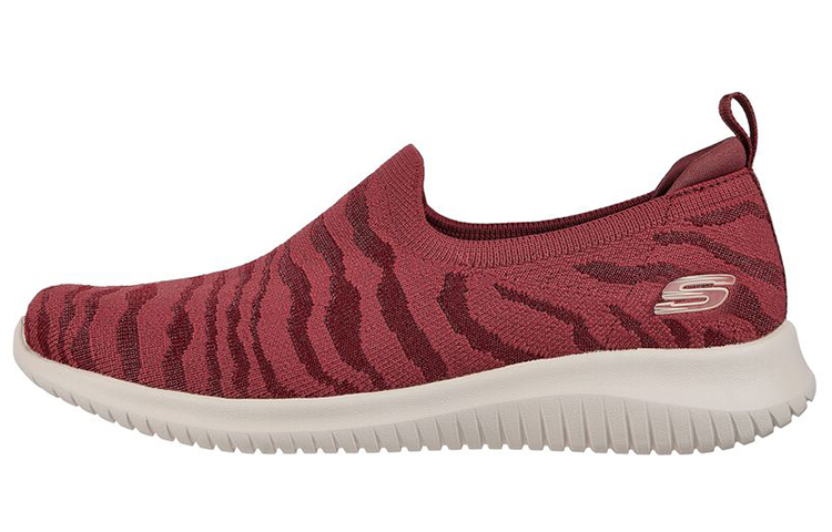 (W) Skechers Ultra Flex 'Red Breathable Durable Low-Top Casual'