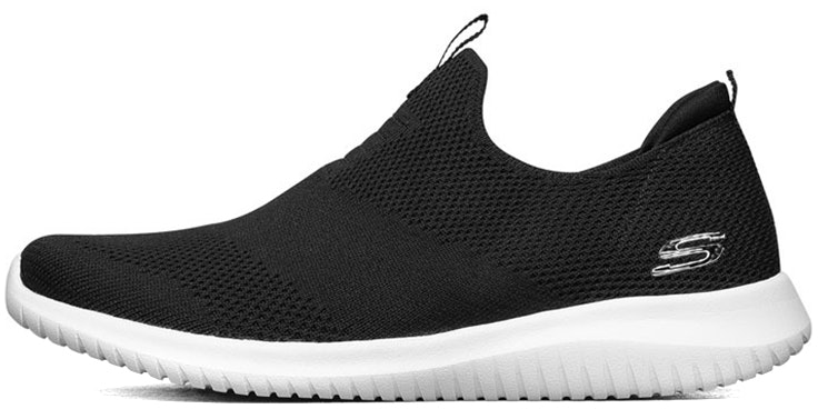 women-skechers-ultra-flex-slip-on-comfort-breathable-low-top-black-12837-bkw