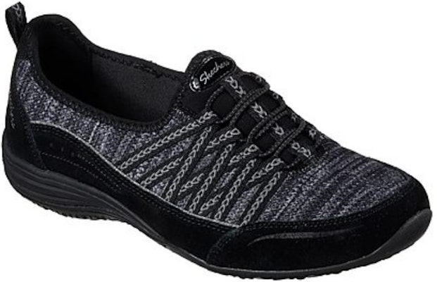 Skechers 女款 Unity 一脚蹬运动休闲鞋 黑灰 Lookbook Skechers 女款 Unity 一脚蹬运动休闲鞋 黑灰