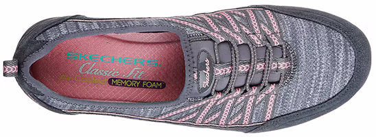Shop Skechers 女款Unity一脚蹬运动休闲鞋 灰粉