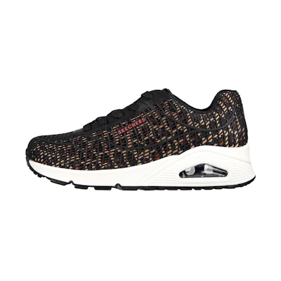 (W) Skechers Uno 'Black Leopard'