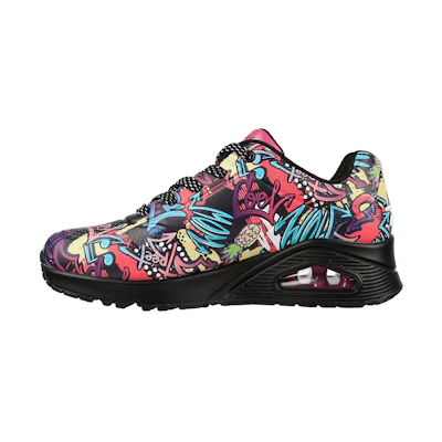 (W) Skechers Uno 'Street Art Black Red'