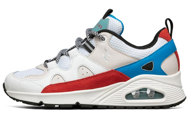 (W) Skechers Uno Running Shoes White/Red/Blue