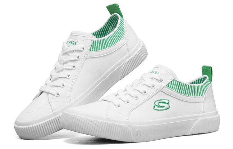 Lookbook (W) Skechers V''Lites 2 Low-Top Sneakers Weiß/Grün 155120-WHT