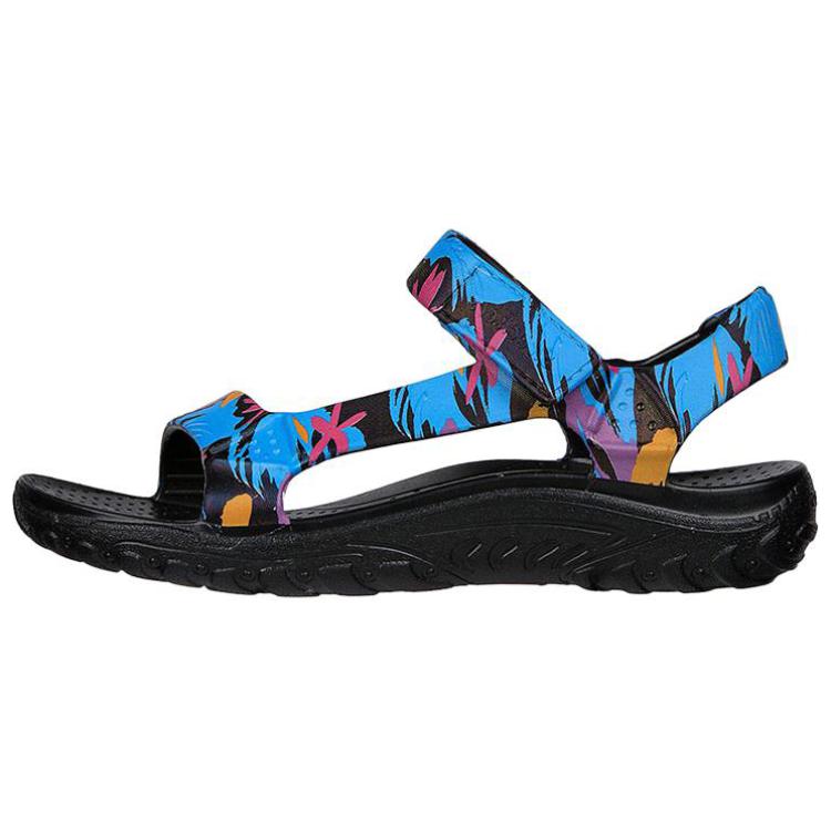 (Women) Skechers Velcro Casual Sandal 'Black Blue' 111170-BKMT