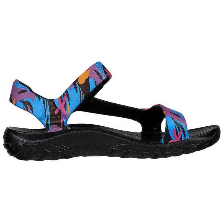 Order (W) Skechers Sandal Kasual Velcro 'Hitam Biru' 111170-BKMT