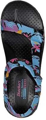 (W) Skechers Sandal Kasual Velcro 'Hitam Biru' 111170-BKMT Shop (W) Skechers Sandal Kasual Velcro 'Hitam Biru' 111170-BKMT