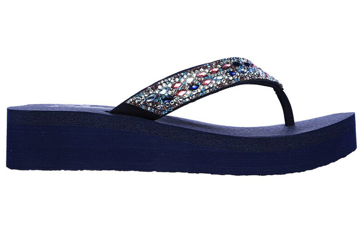 Order (W) Skechers Vinyasa-Glory Day 'Selipar Kasual Biru' 31619-NVMT