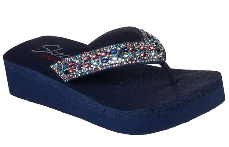 Lookbook (W) Skechers Vinyasa-Glory Day 'Selipar Kasual Biru' 31619-NVMT