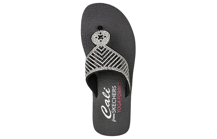 Shop (W) Skechers Vinyasa 黑色休闲人字拖 119297-BLK