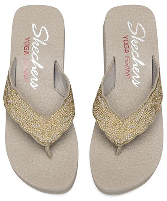 Skechers Vinyasa 夾腳休閒運動拖鞋 女款 灰褐色 Shop Skechers Vinyasa 夾腳休閒運動拖鞋 女款 灰褐色