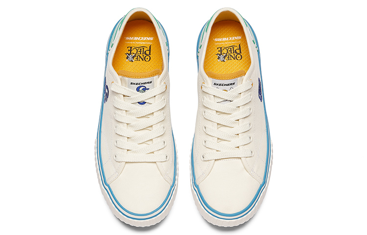 Shop One Piece x Skechers V'LITES 航海王聯名款 娜美配色 耐磨防滑 低筒休閒板鞋 女款 白藍