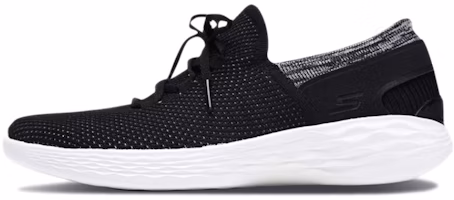 (Women) Skechers You Running Shoes Black/White 14960-BKW (Women) Skechers You Running Shoes Black/White 14960-BKW