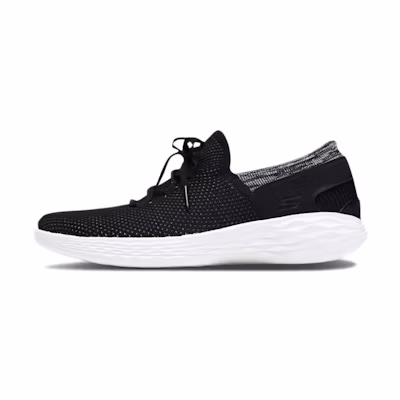 (W) Skechers You Running Shoes Black/White