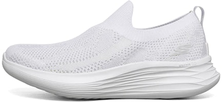 (Women) Skechers You Wave Slip-on Shoes White 132005-WHT (Women) Skechers You Wave Slip-on Shoes White 132005-WHT