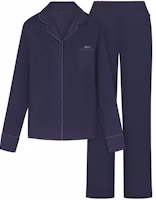 (Women) SKIMS Long Sleeve Button-Up Sleepwear Set Navy Blue ST-PNS-4086-NVY (Women) SKIMS Long Sleeve Button-Up Sleepwear Set Navy Blue ST-PNS-4086-NVY