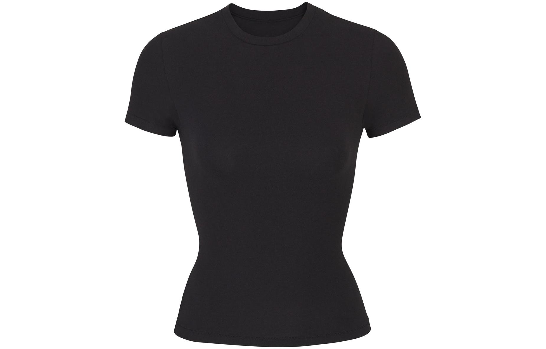 (Women) SKIMS Cotton Jersey Slim-Fit T-Shirt Ash Grey/Soot AP-TSH-0638-SOT