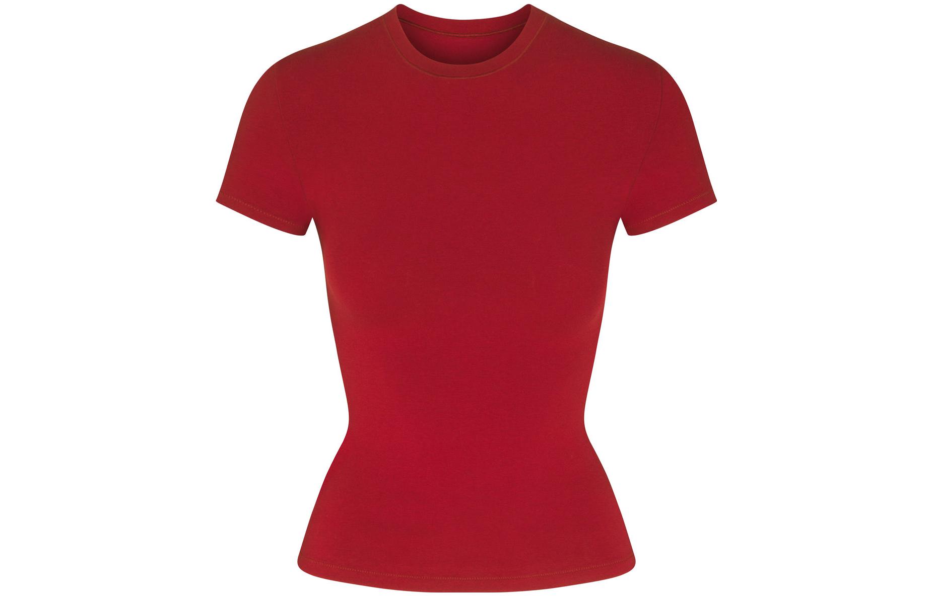(Women) SKIMS Cotton Jersey T-Shirt  Lunar New Year Red - Brick/Brick Red AP-TSH-0638-BRK