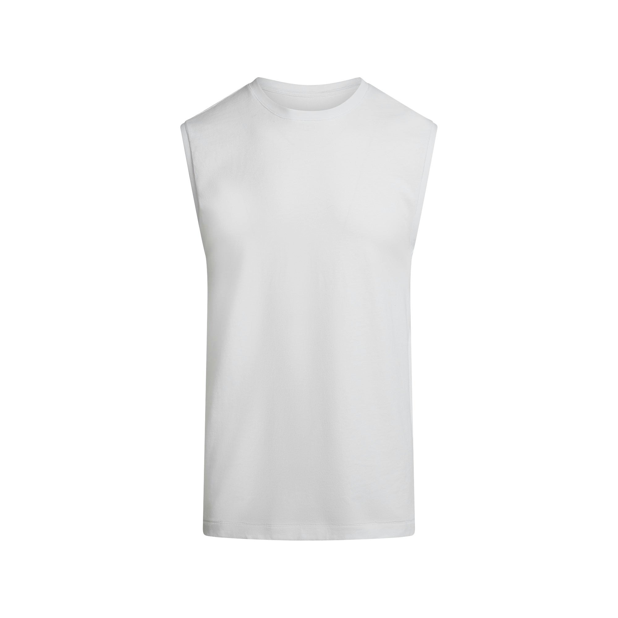 SKIMS Cotton Relaxed Sleeveless Shirt Soft Casual Crew Neck Tank Top SL-TNK-8114M-CHALK