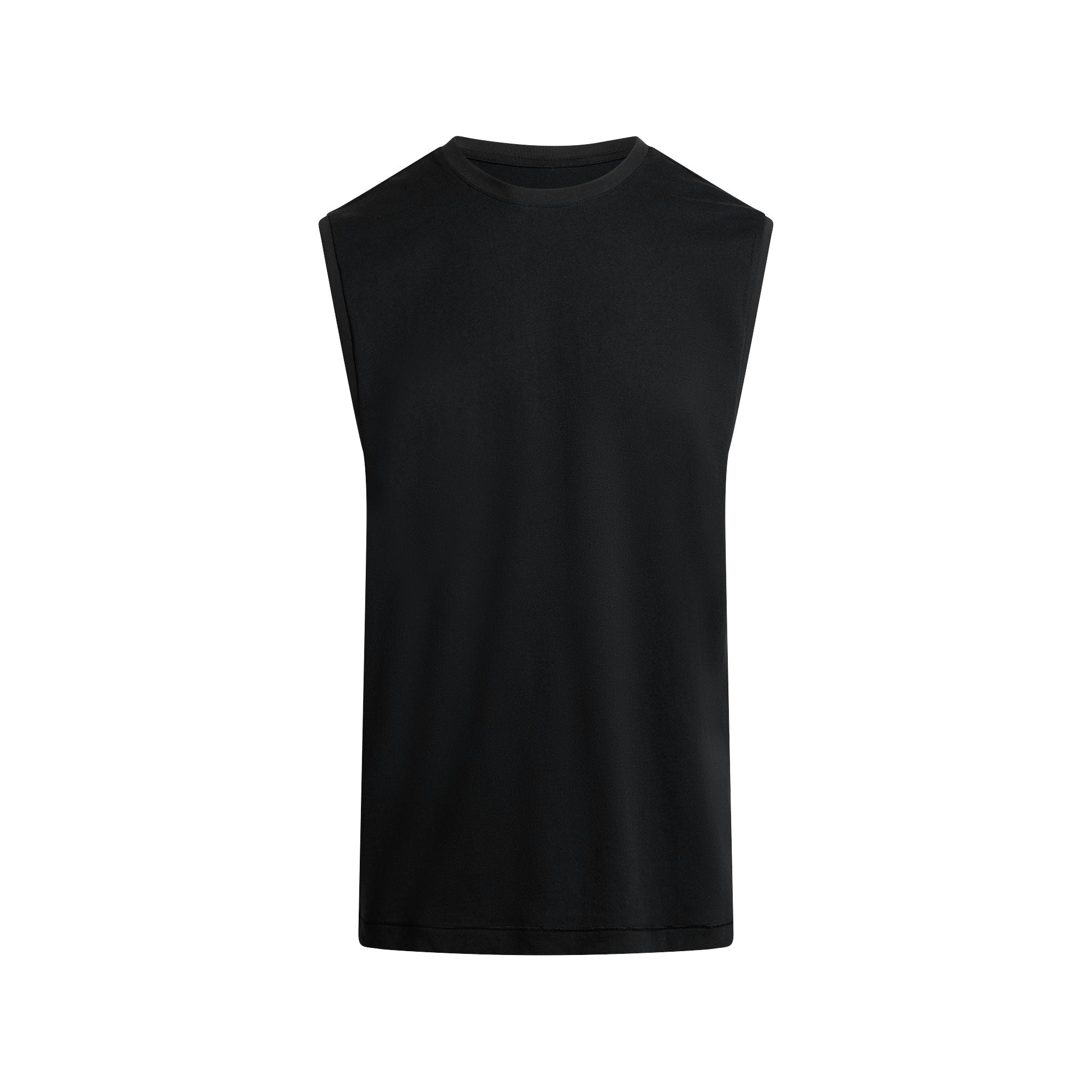 SKIMS Cotton Relaxed Sleeveless Shirt Soft Comfortable Casual Tank Top SL-TNK-8114M-ONYX