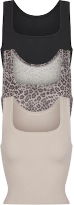 (Women) SKIMS Cotton Rib Tank 3-Pack Sleeveless - Snow Leopard Multi Colors TP-TNK-5594W-SOT-CLOTHES Buy (Women) SKIMS Cotton Rib Tank 3-Pack Sleeveless - Snow Leopard Multi Colors TP-TNK-5594W-SOT-CLOTHES