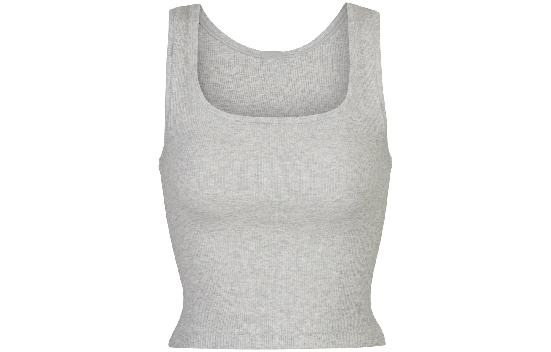 Buy (W) SKIMS Tank Top Cotton Rib Abu Muda Tanpa Lengan. AP-TNK-0038-HEG
