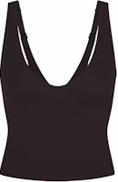 (Women) SKIMS Deep Brown Stretch Low-Cut Sports Tank Top - IR8686-231-XXS (Women) SKIMS Deep Brown Stretch Low-Cut Sports Tank Top - IR8686-231-XXS
