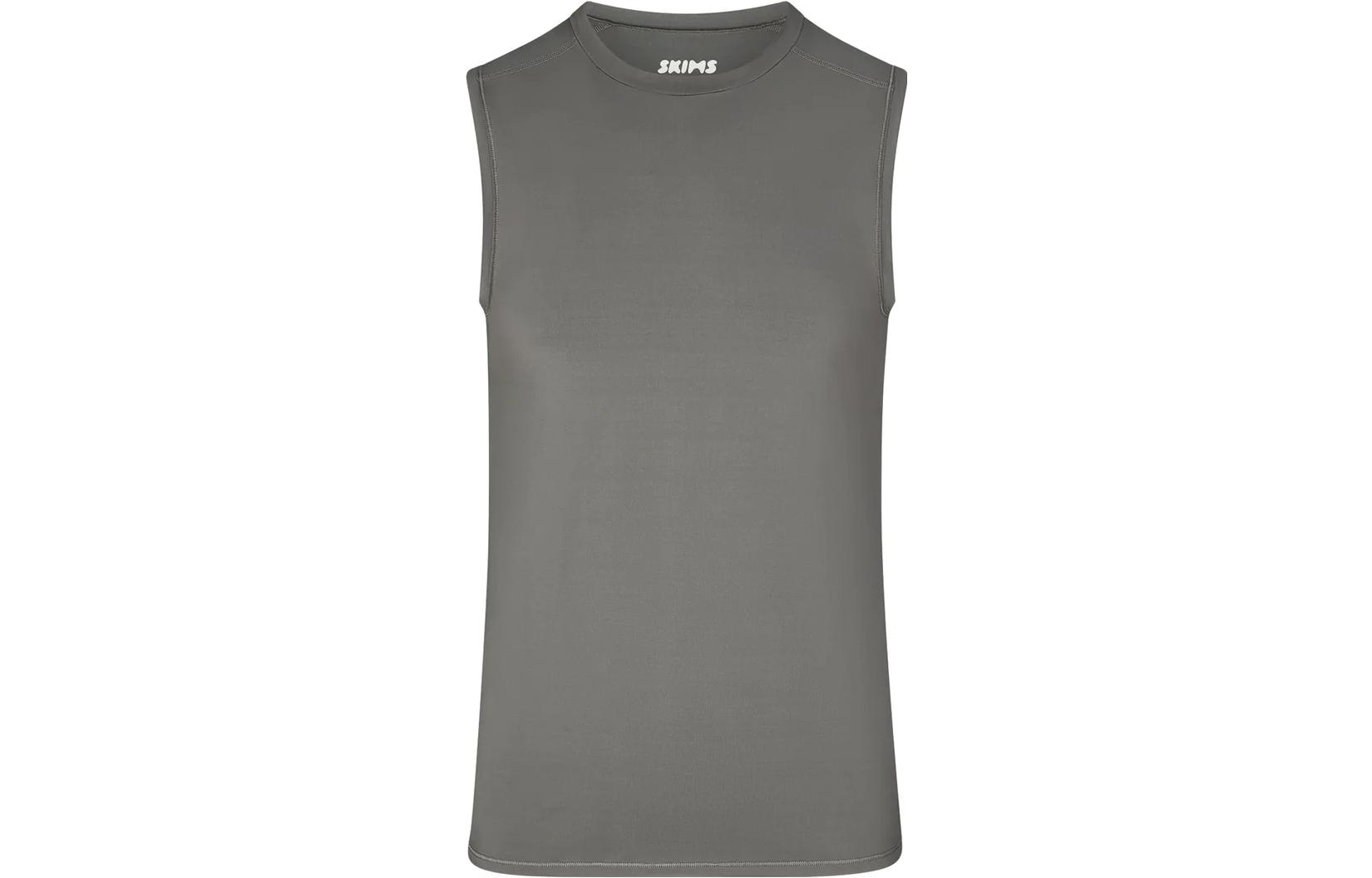 SKIMS FW23 Muscle Tank - Fitted Moisture-Wicking Stretch Tank Bronze. TP-TNK-5316M-GUN