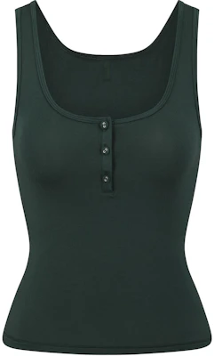 (W) SKIMS FW24 Baju Tanpa Lengan Wanita Slim Fit Holiday Sleep Henley Tank - Warna Spruce SL-TNK-6289W-SPR Buy (W) SKIMS FW24 Baju Tanpa Lengan Wanita Slim Fit Holiday Sleep Henley Tank - Warna Spruce SL-TNK-6289W-SPR