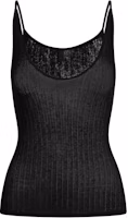 (Women) SKIMS FW25 Sheer Knit Plunge Tank Low-Cut Textured Sleeveless Top SL-TNK-8173W-ONX (Women) SKIMS FW25 Sheer Knit Plunge Tank Low-Cut Textured Sleeveless Top SL-TNK-8173W-ONX