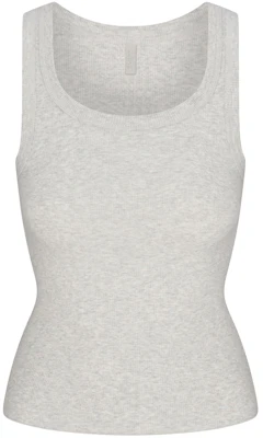 (Women) SKIMS Ribbed Sleeveless Tank Top Light Heather Grey/Light Ash Grey SL-TNK-6094W-LHG Buy (Women) SKIMS Ribbed Sleeveless Tank Top Light Heather Grey/Light Ash Grey SL-TNK-6094W-LHG