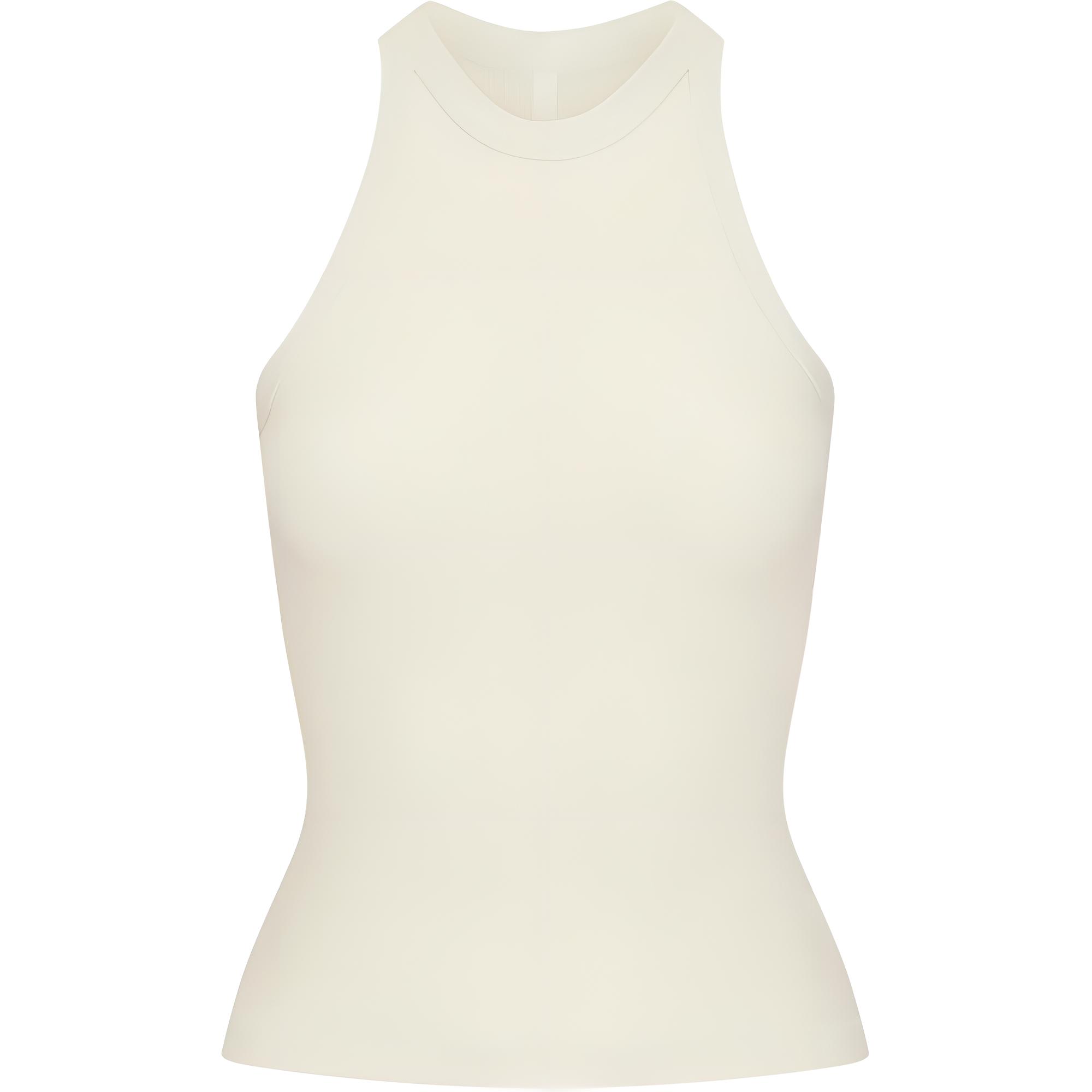 (Women) SKIMS Ribbed Soft Sleeveless Tank Top BONE/Off-White. SL-TNK-6333W-BON