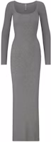 (Women) SKIMS Soft Lounge Long Sleeve U-Neck Maxi Dress Heather Grey AP-DRS-1701-HEG (Women) SKIMS Soft Lounge Long Sleeve U-Neck Maxi Dress Heather Grey AP-DRS-1701-HEG