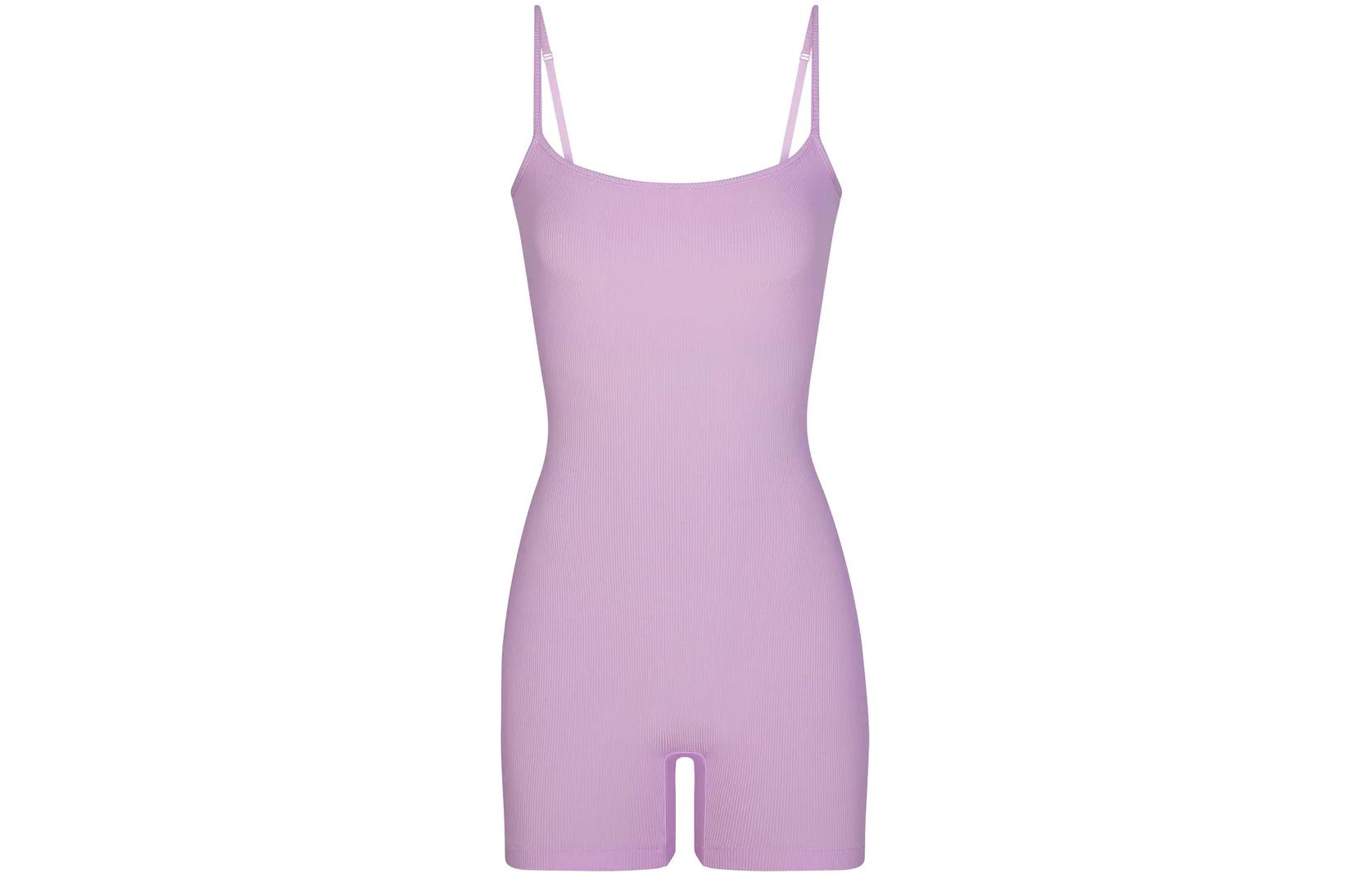 (Women) SKIMS Soft Lounge Scoop Neck Onesie  Ribbed Suit Sugar Plum. OS-MDT-2695-SGP